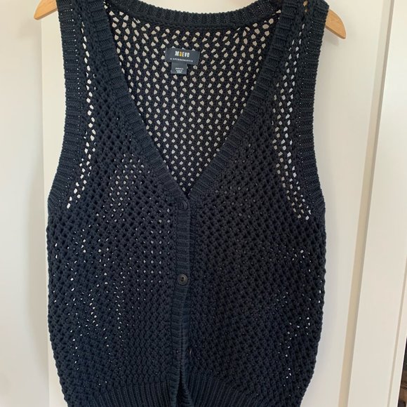 Anthropologie Maeve "Tammie Jo" Mesh Black Vest - S - Picture 7 of 8